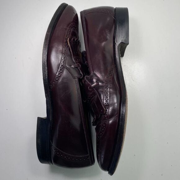Johnston & Murphy Optima Dress Shoes Loafers Kiltie Tassel Burgundy Size 10B - Picture 4 of 9
